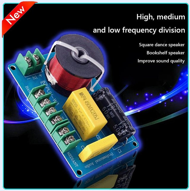 3-Wege Frequenzteiler DIY Lautsprecherfilter Platine für Hifi Stereo Audio mit 200W und 800Hz/600Hz in Multicolour - Bild 1