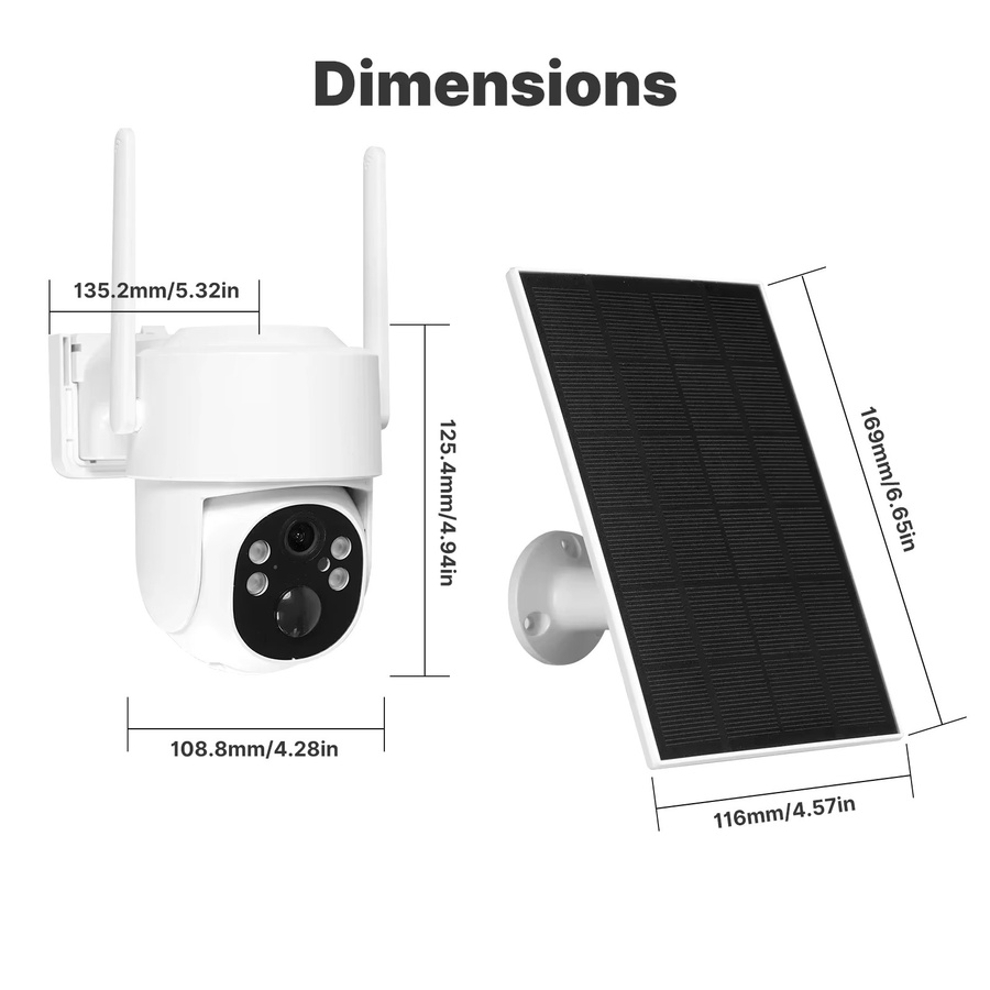MOES Tuya WIFI Smart Sicherheitskamera mit 4MP Auflösung, Solarbetrieb, IP65 Wasserdicht, Menschen-Tracking und Vollfarb-Nachtsicht in Weiß - Bild 6