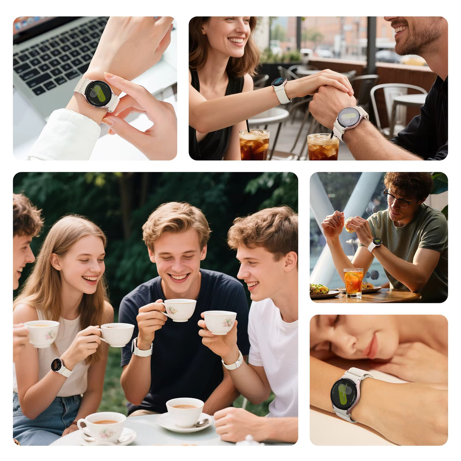 CRESTED Uhrenarmband Nylon, Weiß, Unisex - Bild 5