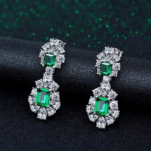 Apaison Ohrringe, 925 Sterling Silber, Grün, Diamant, Damen - Bild 1