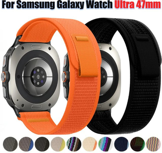 Samsung Trail Loop Uhrenarmband, Nylon, Schwarz, 47 mm, Unisex - Bild 1