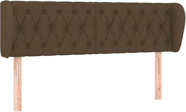 vidaXL Kopfteil mit Ohren Dunkelbraun Stoff B: 163 cm, T: 23 cm, H: 78-88 cm - Bild 1