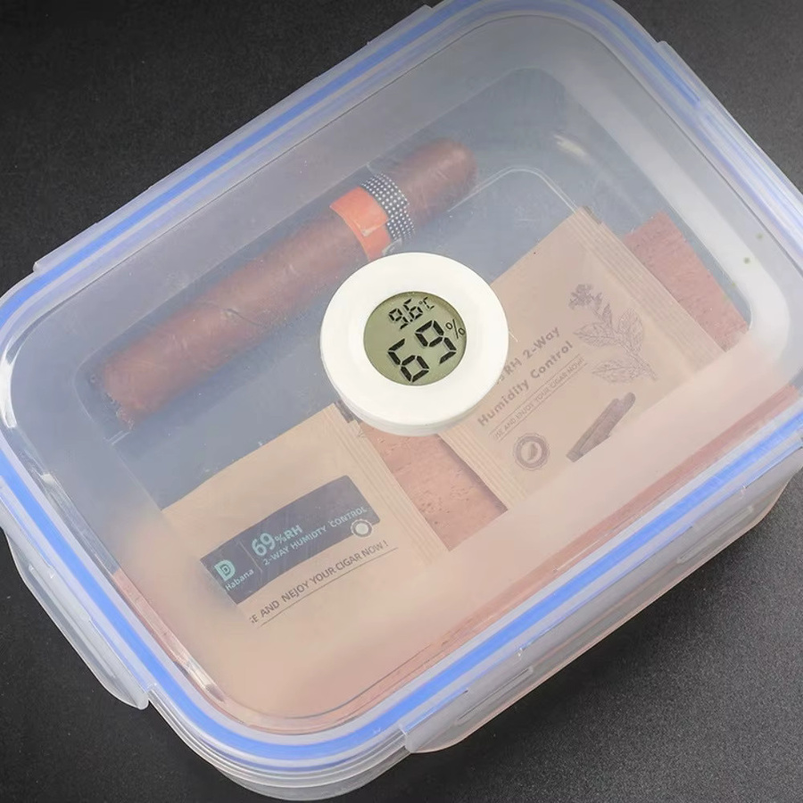 Boveda Tragbare Zigarren-Feuchtigkeitstasche mit bidirektionaler Feuchtigkeitskontrolle, 8g Humidor-Luftbefeuchter und Zubehör, transparent - Bild 4