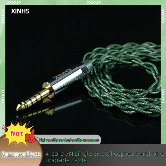 XINHS Summer Elves 7N Single Crystal Kupfer HiFi-Kopfhörer-Upgrade-Kabel in Grün für 0,78 mm QDC Stecker - Bild 1