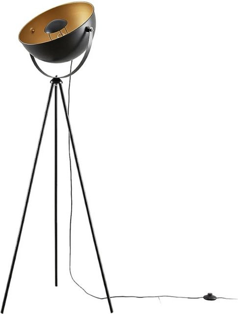 Lindby Stehlampe Meline Tripod Modern Schwarz aus Metall mit Halbkugel und E27 Fassung, Höhe: 160 cm - Bild 1