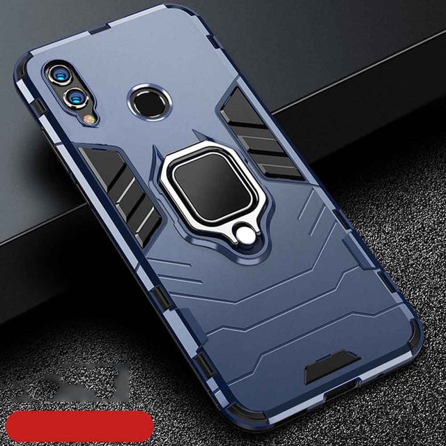 Stoßfeste Armor Handyhülle mit Fingerringhalter für Huawei Honor 8X und Honor 8X Max in Blau - Bild 1
