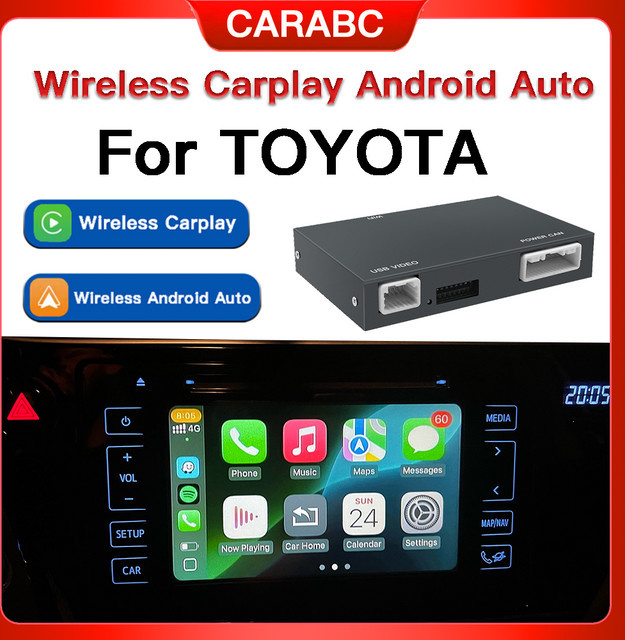 CARABC Drahtloses CarPlay und Android Auto Modul für Toyota CH-R Corolla Camry Auris Prius RAV4 Avensis Highlander, Schwarz - Bild 1