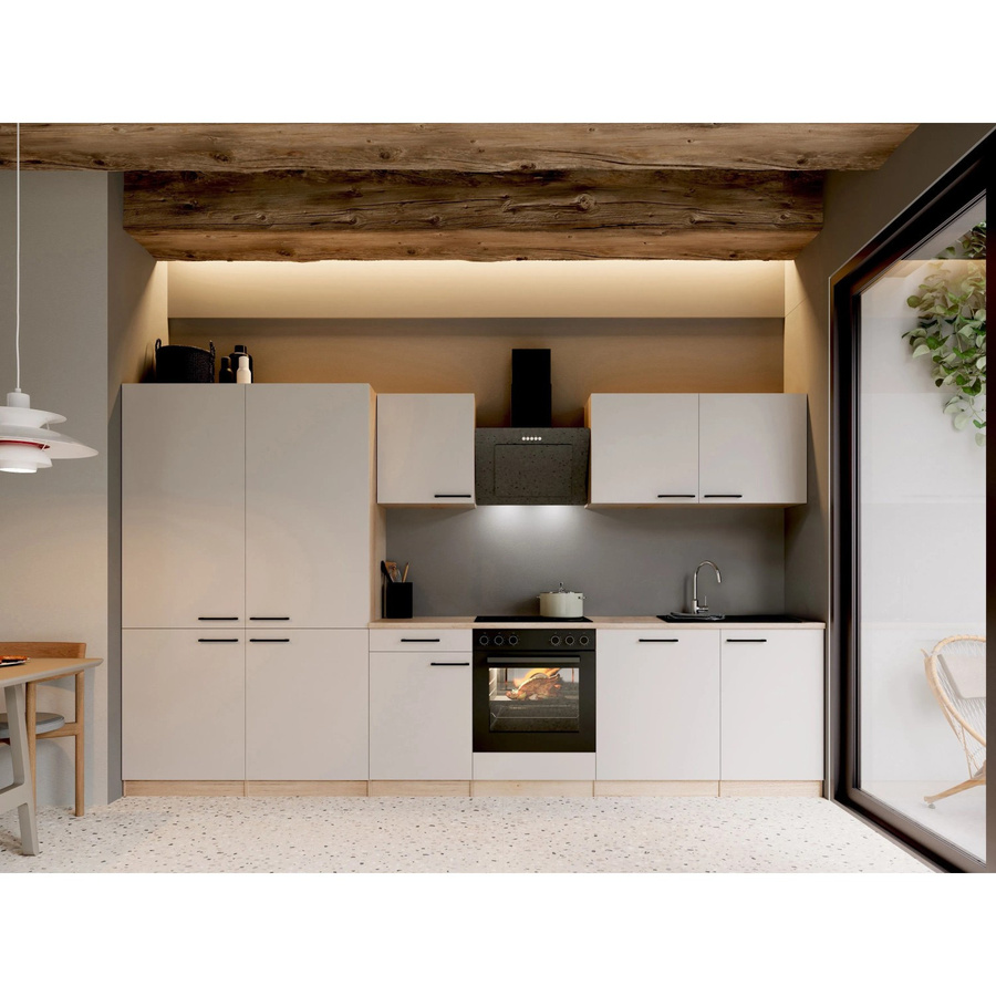 Respekta Merle Küchenblock Kaschmir French Door in Beige/Braun, modern mit Soft-Close-Türen, B/T/H: 340 x 60 x 85 cm - Bild 2