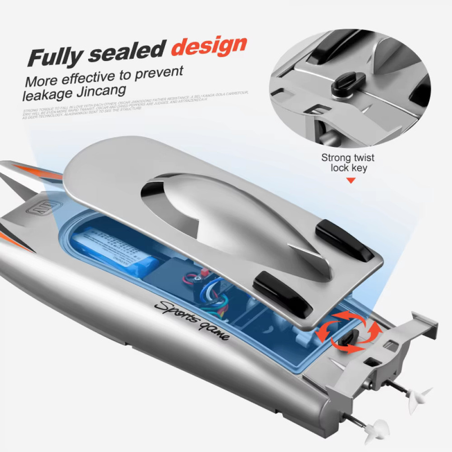 Kmoist RC-Boot, Schnellboot, ferngesteuert, Doppelmotor, wasserdicht - Bild 4