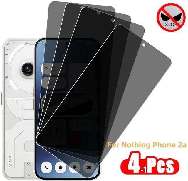 4er-Pack Nothing Privatsphäre Displayschutzfolie aus gehärtetem Glas für Nothing Phone 2a, 3a Pro, 2a Plus und CMF Phone 1, transparent - Bild 1