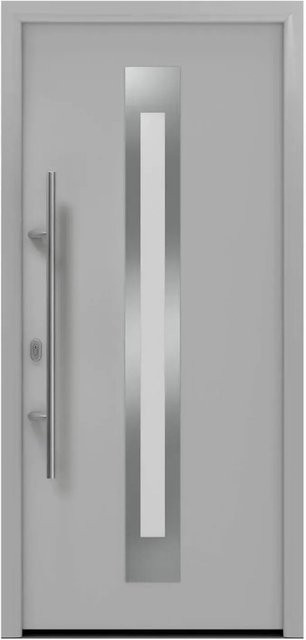 EcoStar Haustür Isopro IP 770S in Weißaluminium mit Glaseinsatz, B: 110 cm, H: 210 cm, DIN Links - Bild 1