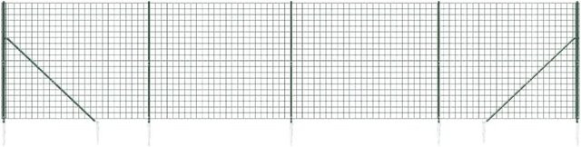 vidaXL Maschendrahtzaun mit Bodenhülsen, Grün, PVC-beschichtet, Höhe: 180 cm, Länge: 10 m - Bild 1