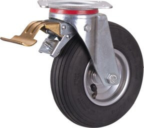 VARIOfit Bremsrolle mit Luftreifen in Schwarz, Durchmesser: 23 cm, Breite: 6,5 cm - Bild 1