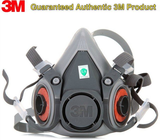 3M 6200 Halbgesichts-Atemschutzmaske in Grau für chemischen Staubschutz und Sprühfarben, NIOSH-zugelassen - Bild 1