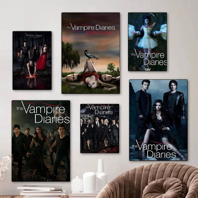 Selbstklebendes Kunstposter The Vampire Diaries von Rastar in Multicolor auf Whitepaper - Bild 1