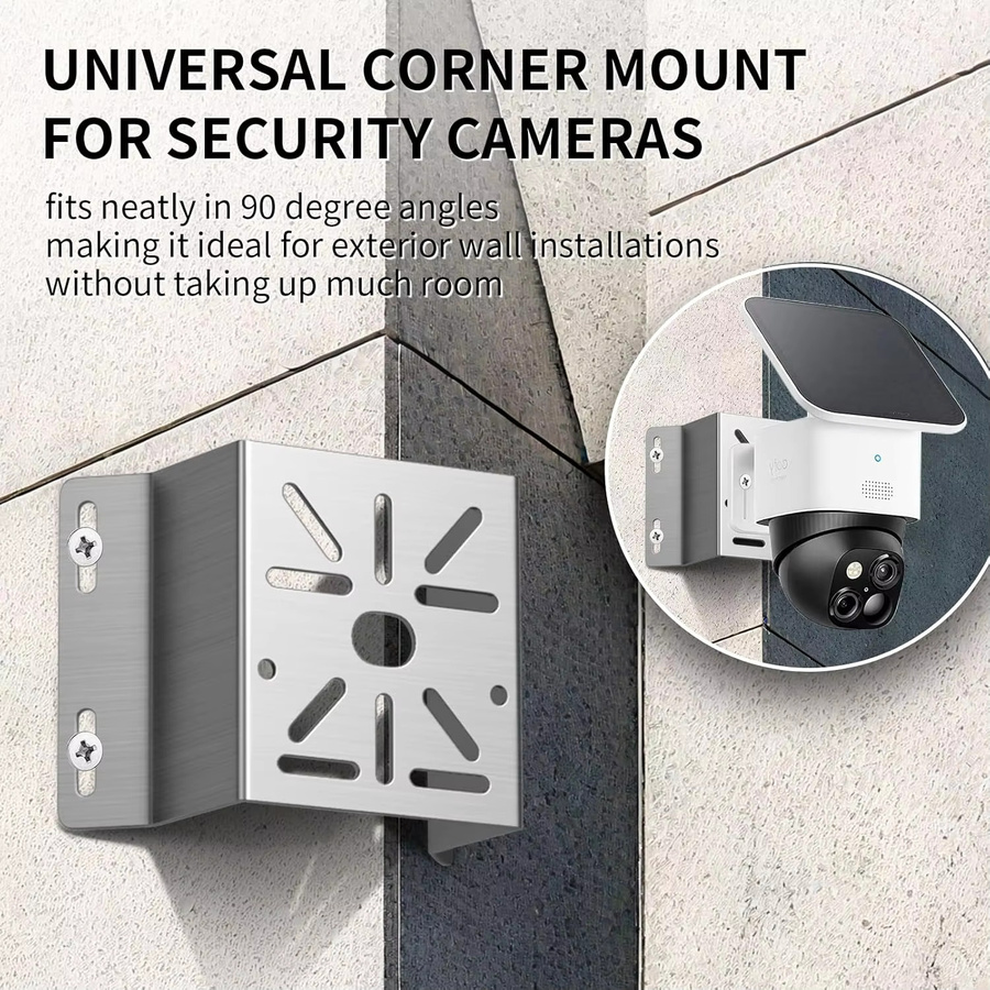 2 Stück ACDML Wand-Eckhalterung aus Metall in Silber für CCTV-Sicherheits-PTZ-Kameras als Weitwinkeladapter - Bild 5