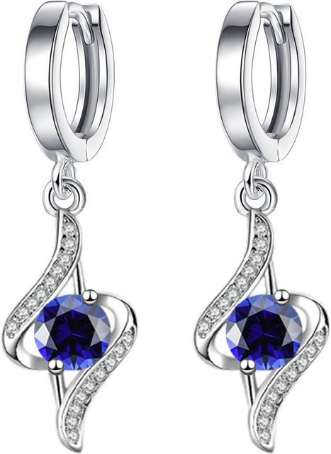 YIRAN Jewelry Ohrringe, Kupfer, gray, Zirkonia, Kristall, Damen - Bild 1