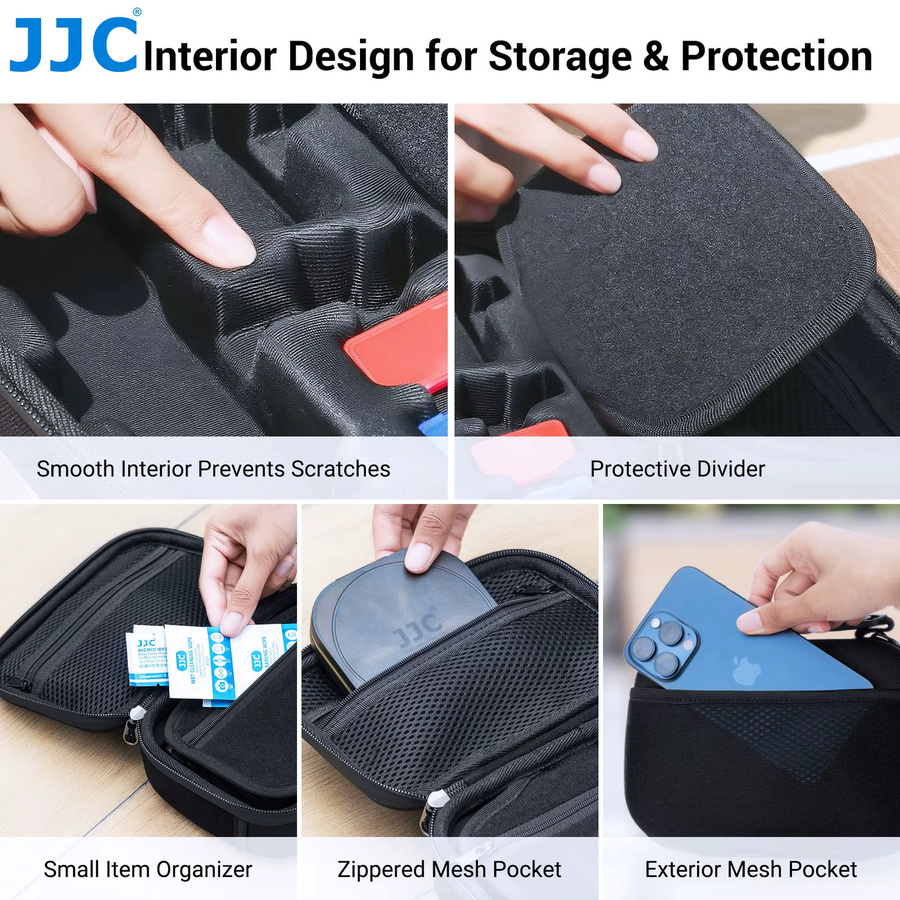 JJC Hard Shell OSMO Pocket 3 Tasche in Schwarz, wasserdichte EVA-Schutztasche für DJI OSMO Creator Combo - Bild 4