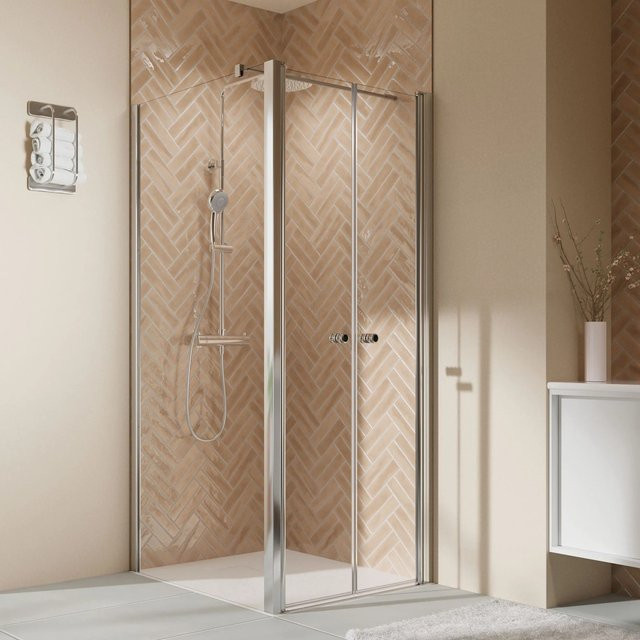 Breuer Seitenwand Elana 2.0 für Pendeltür aus Klarglas und Aluminium in Chromeffekt, Breite: 90 cm, Höhe: 200 cm, DIN Links - Bild 1