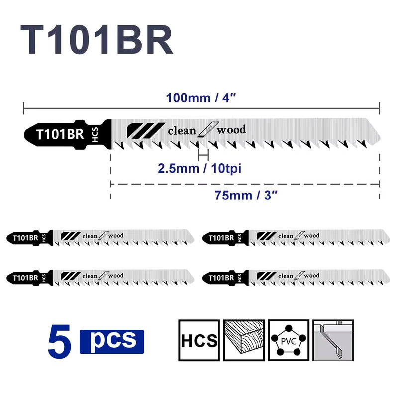 CMCP Stichsägeblatt-Set T101BR, 5-teilig, T-Schaft für Holz, Silber - Bild 6