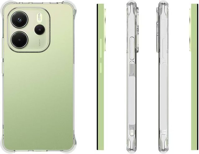 Stoßfeste TPU Kamera-Schutzhülle für Xiaomi Redmi Note 14 4G und Redmi Note 14 Pro + 5G in Transparent - Bild 1