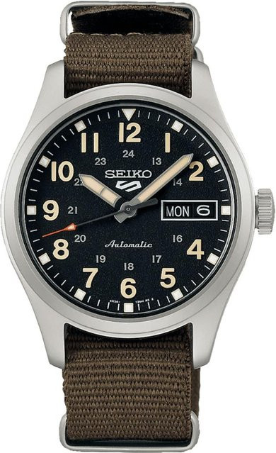 Seiko Armbanduhr Automatik, Edelstahl, 36 mm, Herren, Schwarz - Bild 1