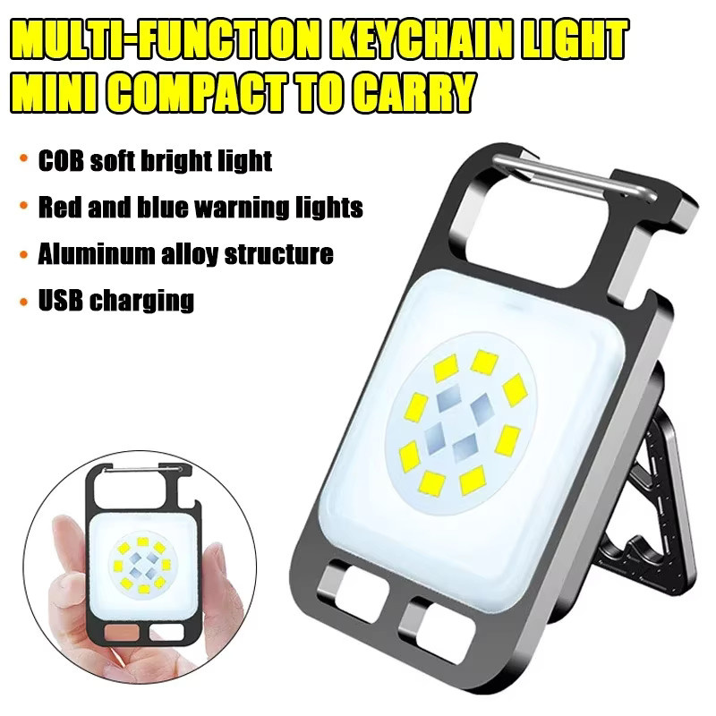 Wiederaufladbare Mini LED Taschenlampe mit COB-Licht und Magnetfunktion in Schwarz - Bild 2