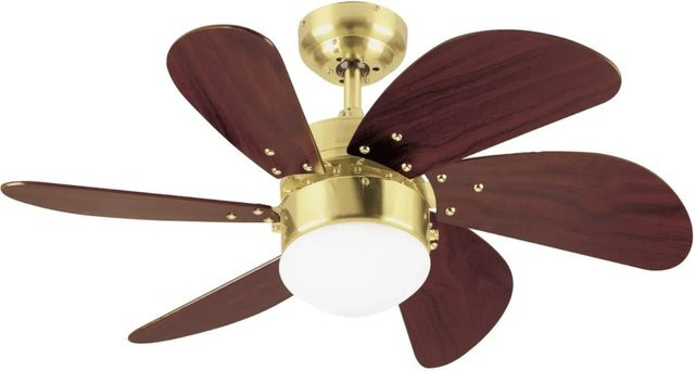 WESTINGHOUSE Deckenventilator Turbo Swirl in Messing mit Beleuchtung und Zugketten, Durchmesser: 76 cm - Bild 1