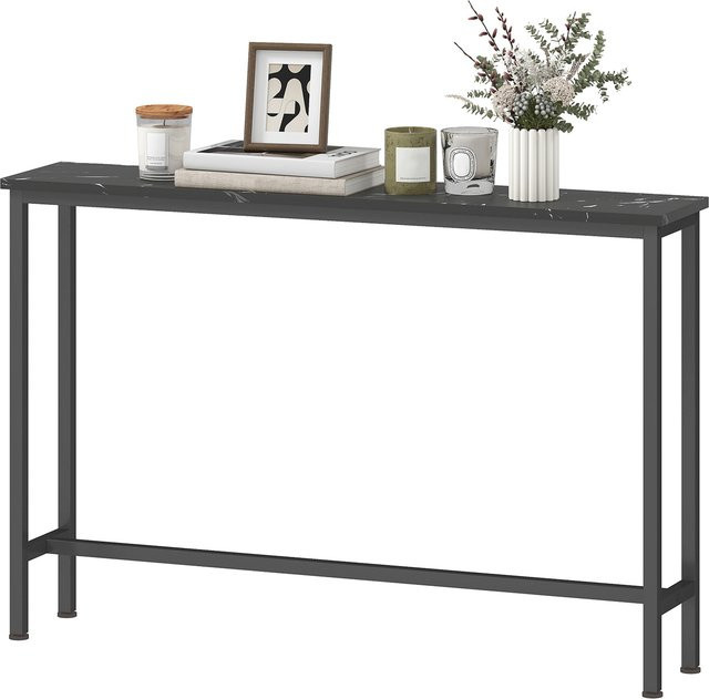 HOMCOM Konsolentisch Modern mit Marmorierter Oberfläche und Metallrahmen in Schwarz B/T/H: 100 x 20 x 66 cm - Bild 1