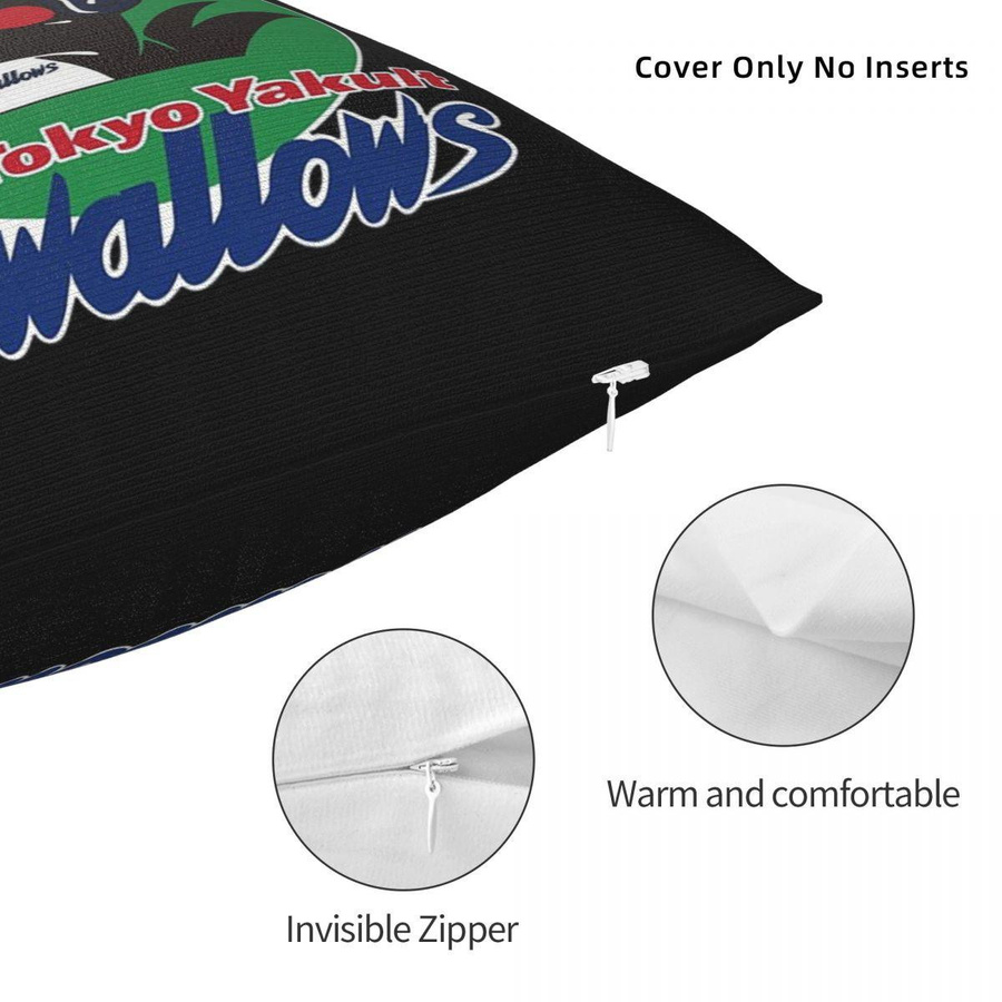 Tokyo Yakult Swallows Quadratischer Kissenbezug aus Peach Skin, B/B: 18 x 18 cm - Bild 5