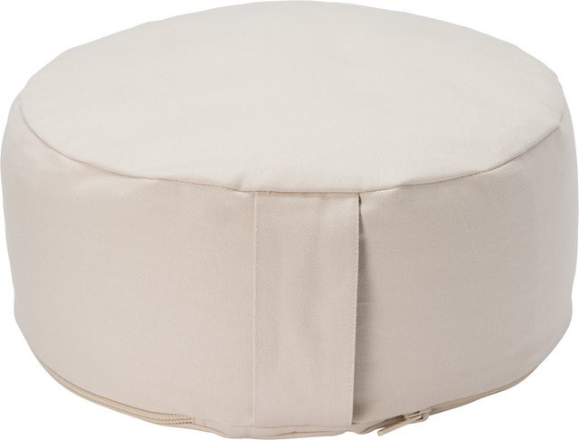 CRIVIT Yogakissen rund in Beige mit Naturfasern und abnehmbarem Bezug, Durchmesser: 30 cm, Höhe: 13 cm - Bild 1