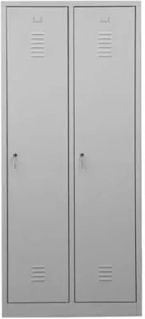 PROREGAL Garderobenspind Camel 2-Fach in Grau mit Zylinderschloss und Pro-Aufteilung, H x B x T: 180 x 80 x 50 cm - Bild 1