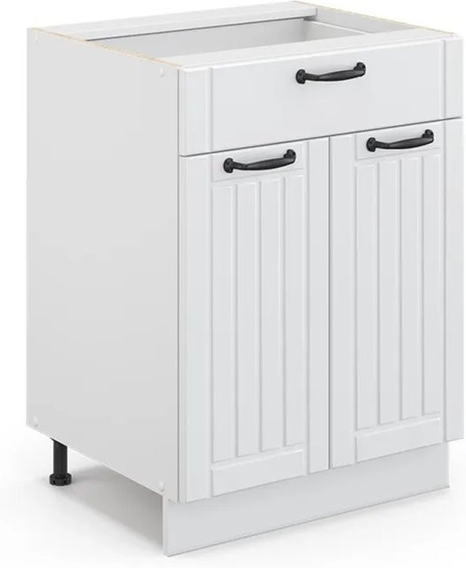 Vicco Badschrank Fame-Line in Weiß im Landhausstil mit Schublade und Soft-Close-Türen, Breite: 60 cm, Höhe: 82 cm - Bild 1