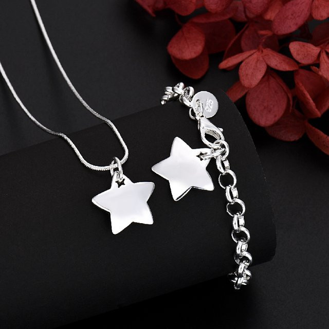 Schmuckset 925 Silber, Stern, Damen - Bild 1