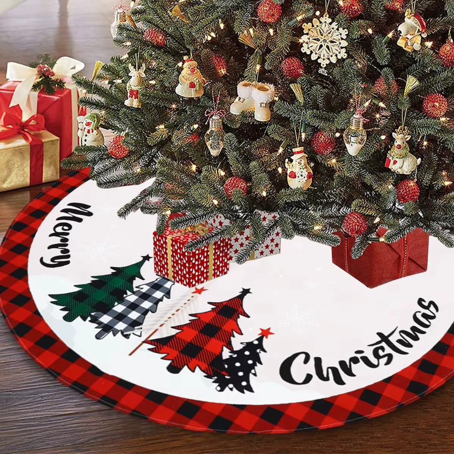 VIKAMA Weihnachtsbaumrock in rot und schwarz kariert als klassische Dekoration für deine Weihnachtsfeier - Bild 2