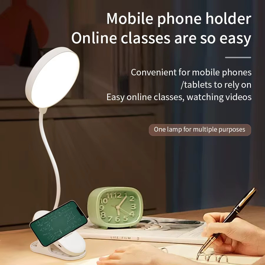 VooVoo Clip-On Buchlicht, wiederaufladbare und dimmbare Schreibtischlampe in Weiß für Home Office und zum Lesen - Bild 3