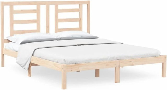 vidaXL Massivholzbett aus Kiefer in Braun mit rustikaler Optik, B/T/H: 160 x 200 x 165,5 cm - Bild 1