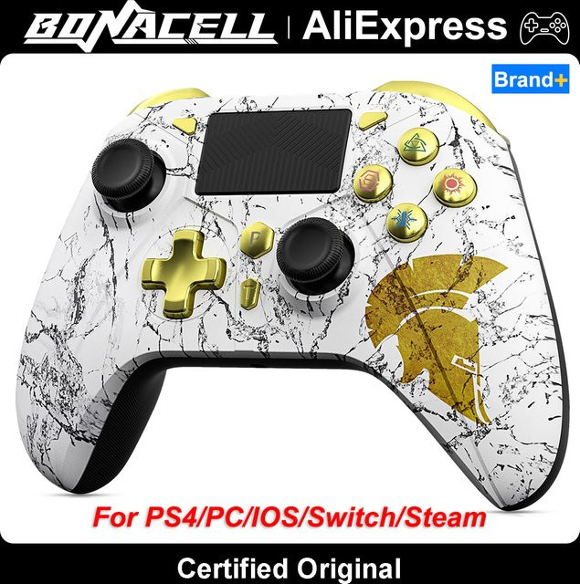 Bonacell Bluetooth Wireless Gamepad Controller mit Hall Effect und Vibration für PS3, PS4, Nintendo Switch und PC in Schwarz oder Weiß - Bild 1