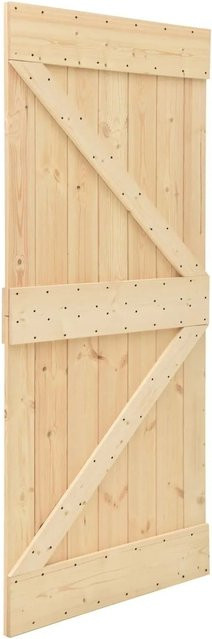 vidaXL Tür NARVIK aus Massivkiefer in Natur, Farbe: Braun/Beige, B: 100 cm, H: 210 cm - Bild 1
