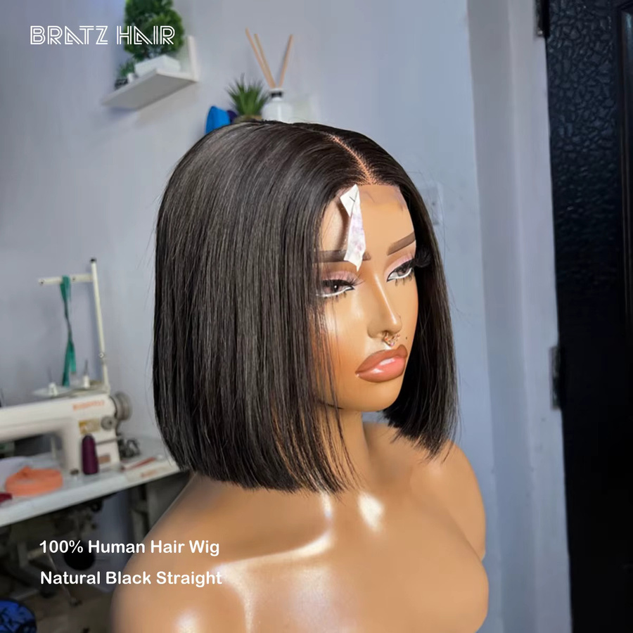 Bratz Hair Bone Straight Lace Closure Bob Perücke, Naturfarbe - Bild 2