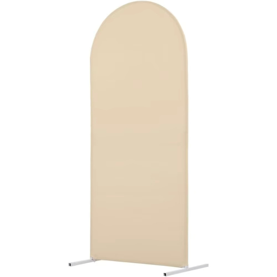 Garvee Spandex-Rundbogenbezug in Champagner/Gold/Beige, elastischer Stretch-Stoff als Fotohintergrund für Hochzeit, Geburtstag und Party, Breite: 1 m, Höhe: 2 m - Bild 1