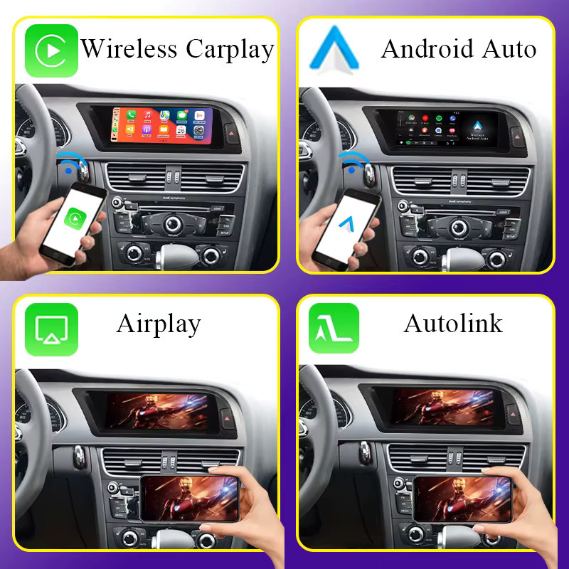 AUTOTOP Wireless Carplay und Android Auto Touchscreen für Audi A4 B8 2009-2012 MMI 2G MMI 3G Multimedia Steuergerät in Schwarz mit 8,8 Zoll Display und Bluetooth - Bild 3