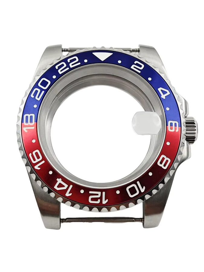 HUANXIAO Uhrengehäuse Diver GMT, Edelstahl, Schwarz, 40 mm, Unisex - Bild 2