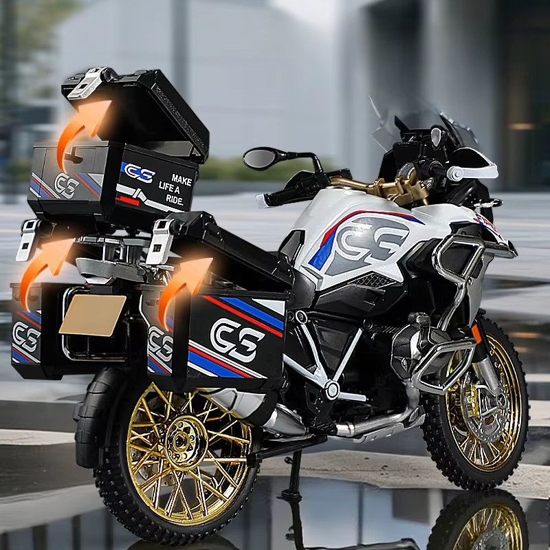 WELLY Simulationsmodell R 1250 GS Adventure Motorrad im Maßstab 1:10 aus Legierung in Schwarz - Bild 3