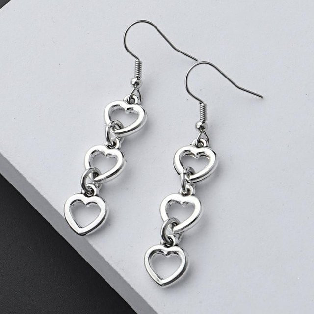 Cenxuan Handmade Ohrringe, Herz, Silber, Zinklegierung, Damen - Bild 1