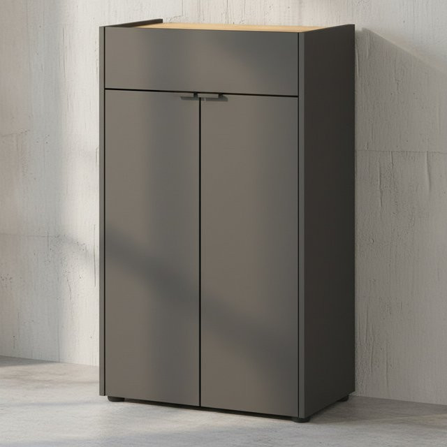 KADIMA DESIGN Kommode AVIS in Eiche Optik mit Schublade, Grau-Beige, B/T/H: 60 x 34 x 98 cm - Bild 1