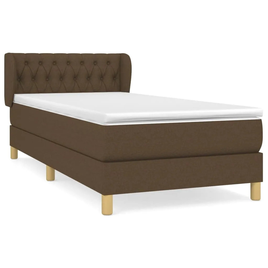 vidaXL Boxspringbett mit Matratze Dunkelbraun B/T/H: 90 x 200 x 88 cm - Bild 2