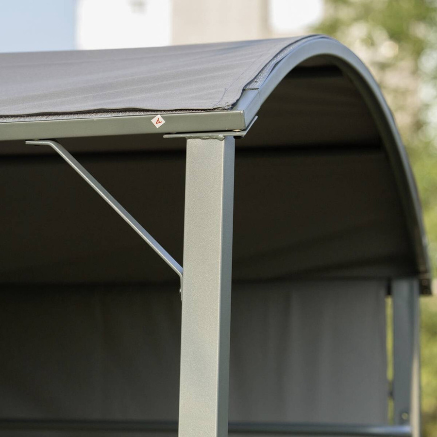 Outsunny Grillpavillon aus Metall in Schwarz und Grau mit Regalen, B/H/L: 138 x 216 x 218 cm - Bild 2