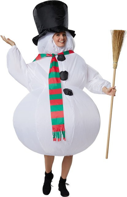 tectake Aufblasbares Kostüm Schneemann, Fantasy, Weiß - Bild 1