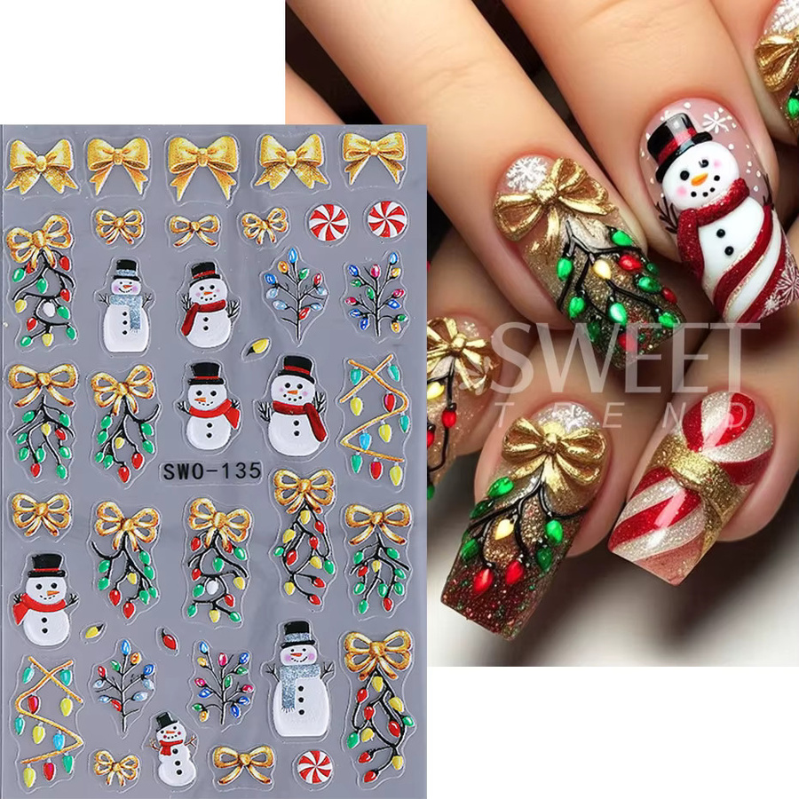 SWEET TREND Nagel Aufkleber, Weihnachten, Schneemann, Schneeflocken - Bild 2